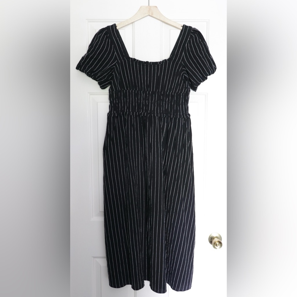 Nobody’s Child Black Pinstripe Midi Dress - Picture 4 of 12